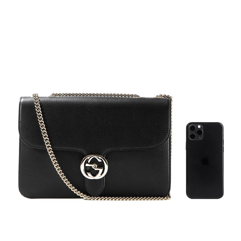 GUCCI 24秋冬 GG互扣鏈條單肩包-21