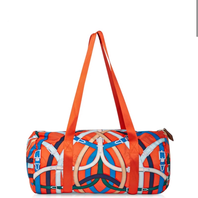 HERMES Airsilk Duffle 38 真絲材質運動旅行袋-2