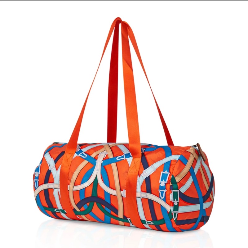 HERMES Airsilk Duffle 38 真絲材質運動旅行袋-3