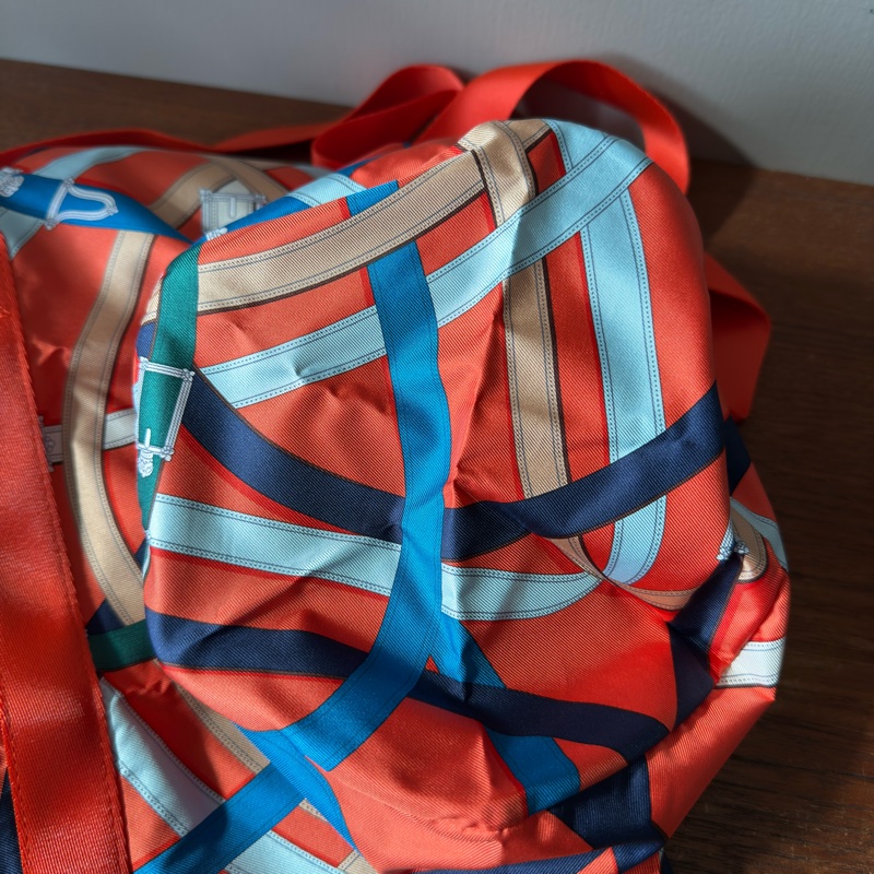 HERMES Airsilk Duffle 38 真絲材質運動旅行袋-10