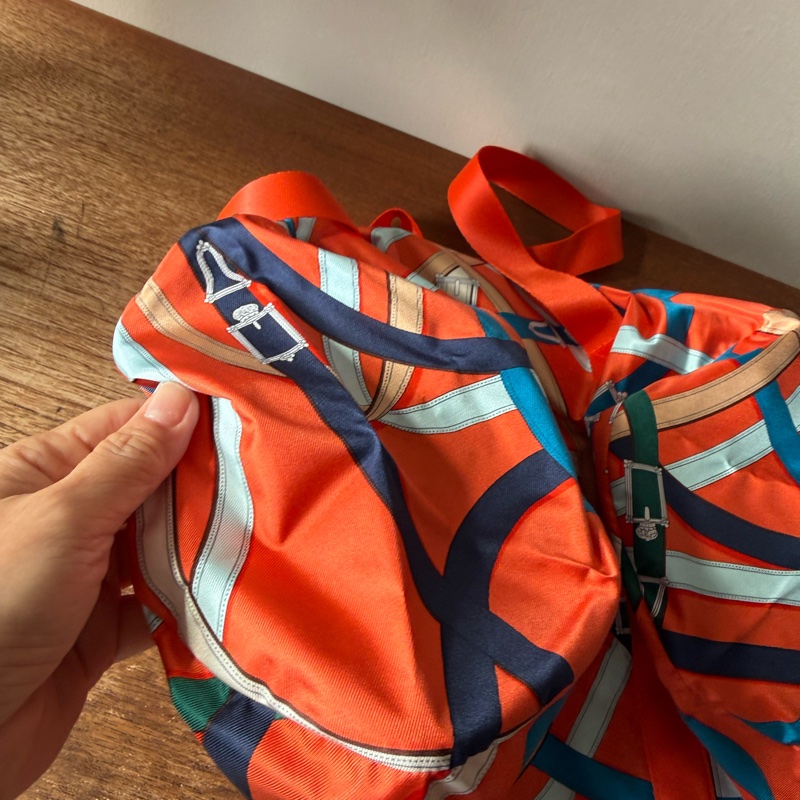 HERMES Airsilk Duffle 38 真絲材質運動旅行袋-11