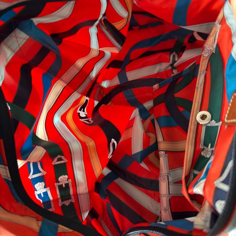 HERMES Airsilk Duffle 38 真絲材質運動旅行袋-13