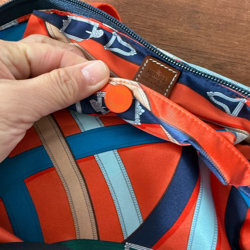 HERMES Airsilk Duffle 38 真絲材質運動旅行袋-14