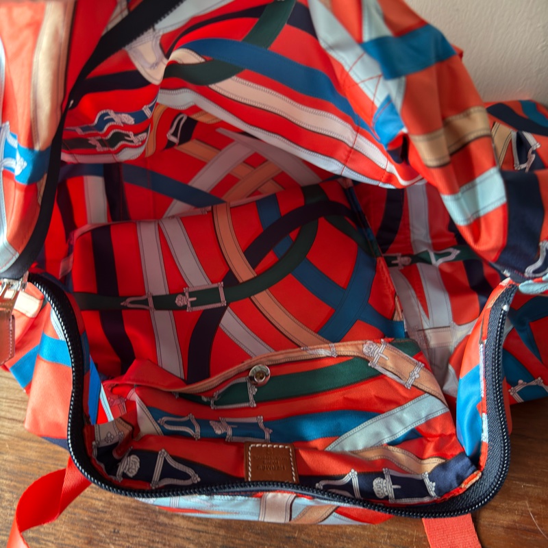 HERMES Airsilk Duffle 38 真絲材質運動旅行袋-15