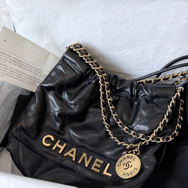 台灣購證🍀Chanel✨mini 22bag 迷你Hobo包-0