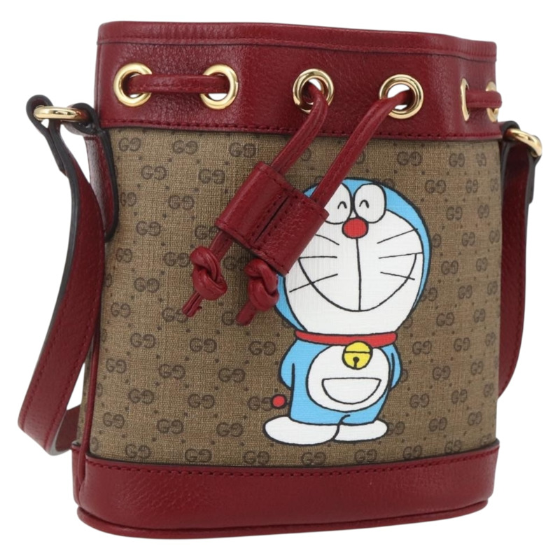 【日本直送】GUCCI Micro GG Supreme哆啦A夢肩包 PVC 米色 647801 正品 159307SAM-0