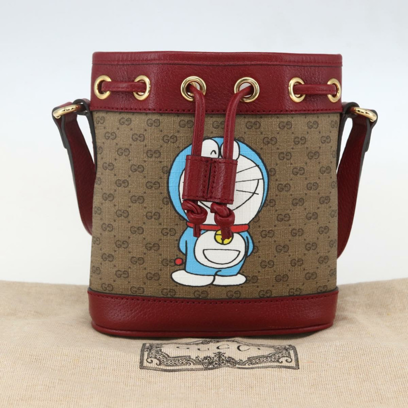【日本直送】GUCCI Micro GG Supreme哆啦A夢肩包 PVC 米色 647801 正品 159307SAM-11