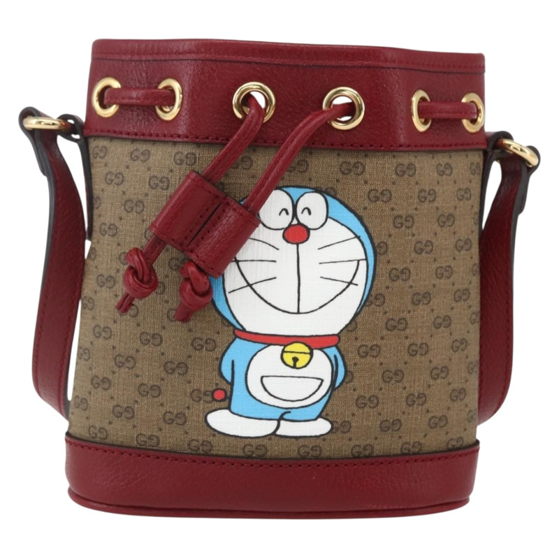 【日本直送】GUCCI Micro GG Supreme哆啦A夢肩包 PVC 米色 647801 正品 159307SAM-12