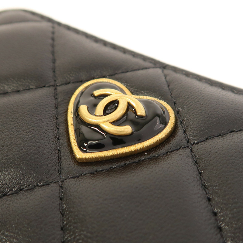 CHANEL 羊皮皮革Card Case金扣卡片套-9