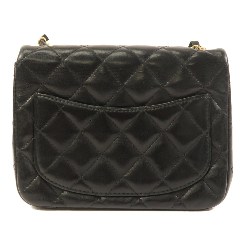 CHANEL 羊皮皮革Mini Classic 17金扣鏈帶肩背袋-1