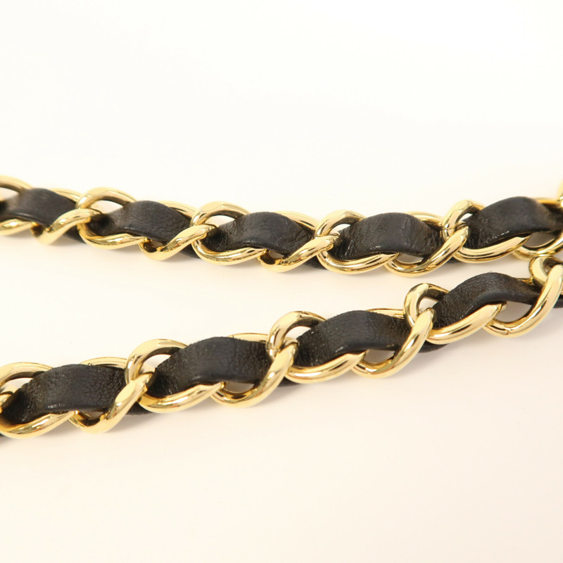 CHANEL 羊皮皮革Mini Classic 17金扣鏈帶肩背袋-11