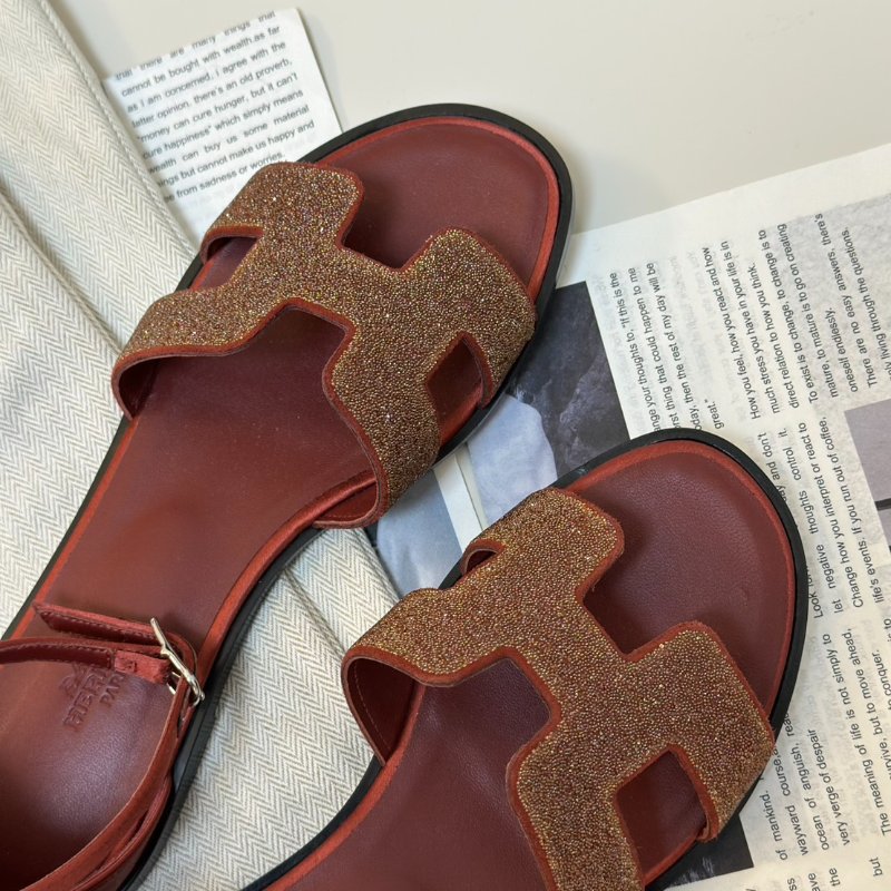 HERMES Santorini涼鞋 - 磚紅 37-5