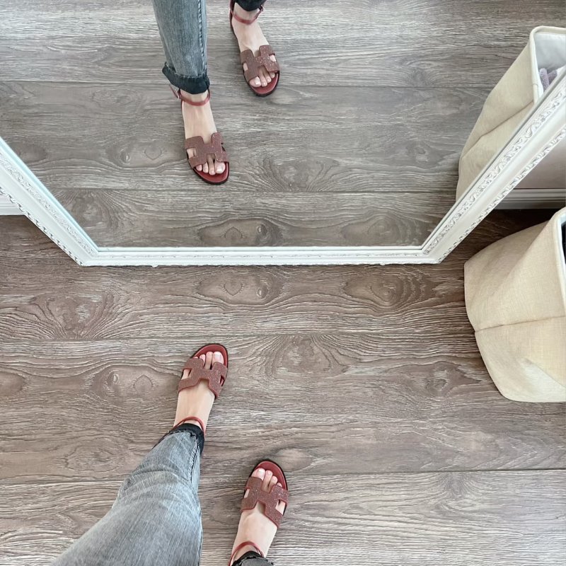 HERMES Santorini涼鞋 - 磚紅 37-6