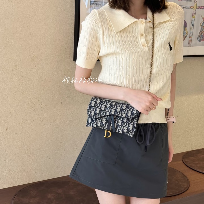 ෆ Dior Saddle Woc馬鞍老花鏈條包-2