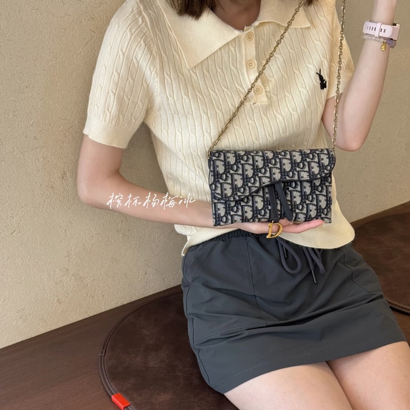 ෆ Dior Saddle Woc馬鞍老花鏈條包-3