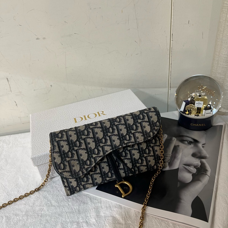 ෆ Dior Saddle Woc馬鞍老花鏈條包-9