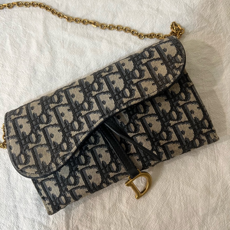 ෆ Dior Saddle Woc馬鞍老花鏈條包-10