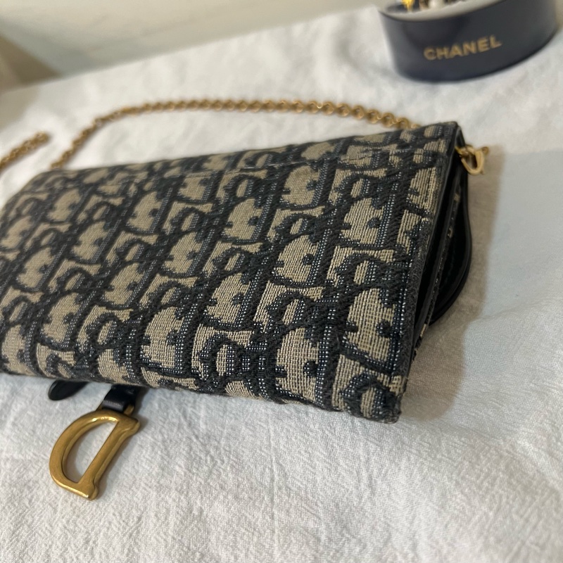 ෆ Dior Saddle Woc馬鞍老花鏈條包-15