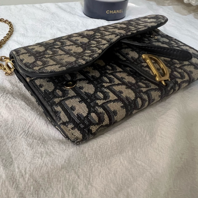 ෆ Dior Saddle Woc馬鞍老花鏈條包-16