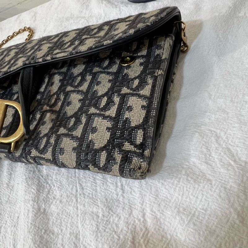 ෆ Dior Saddle Woc馬鞍老花鏈條包-17