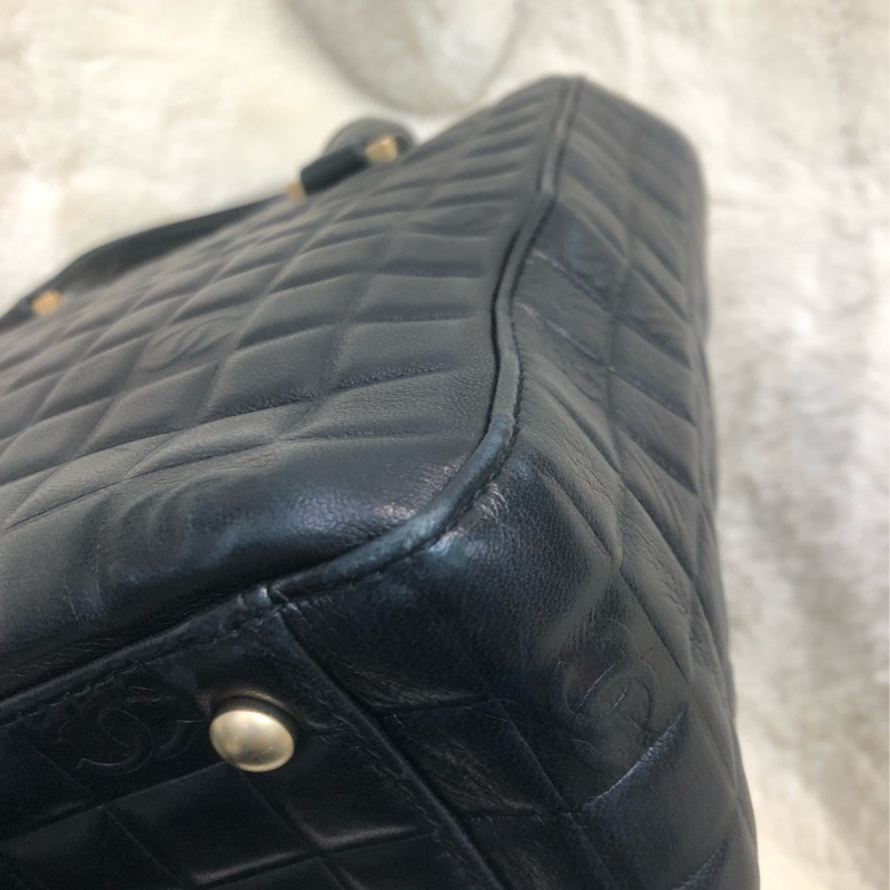 Chanel 黑色冰格方形手挽袋 XB940-12