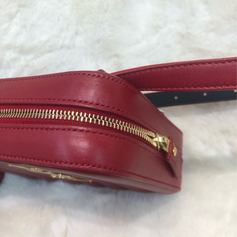 YSL 紅色直紋方形腰包 XC165-11