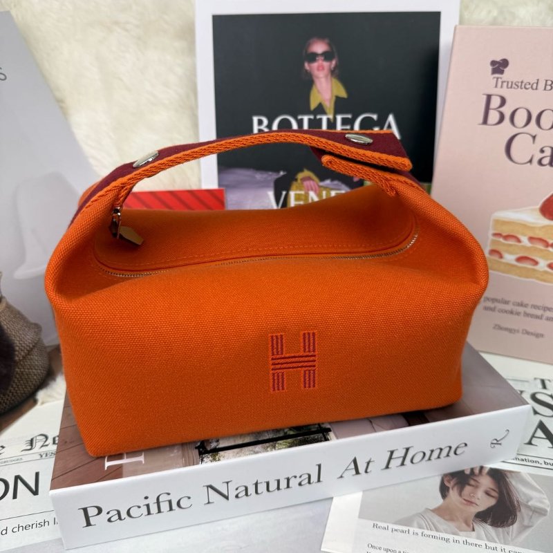 Hermès BRIDE A BRAC 火焰橙(9J) 帆布 小號-0