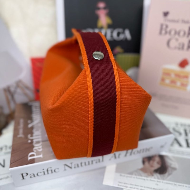 Hermès BRIDE A BRAC 火焰橙(9J) 帆布 小號-3