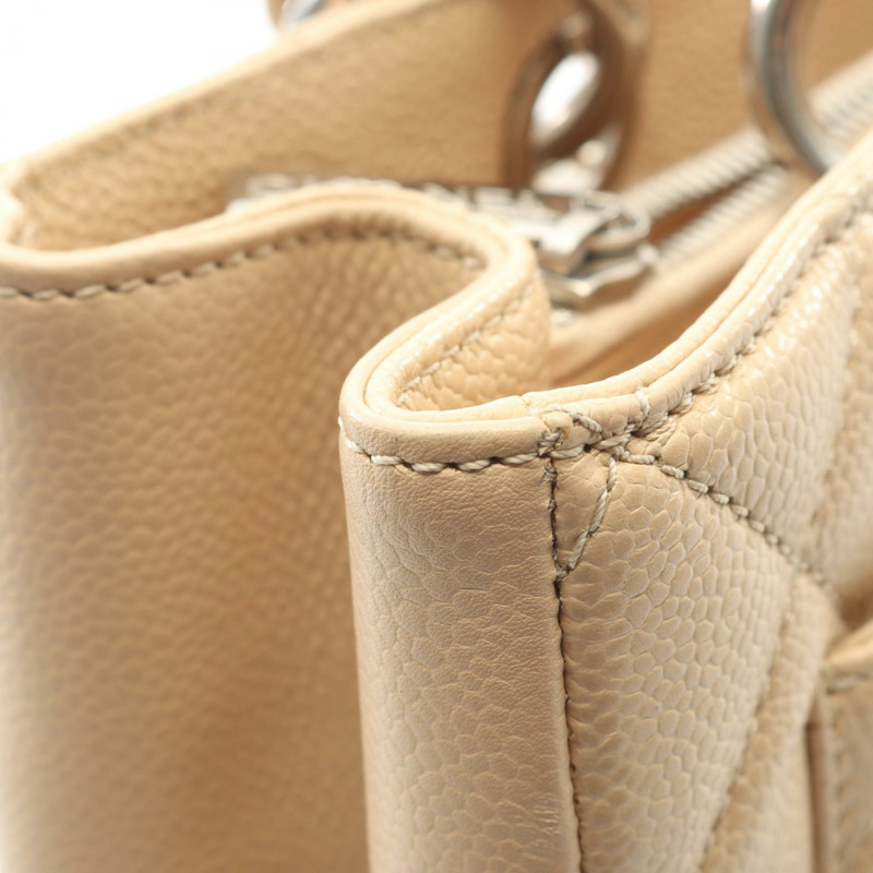 香奈兒 Matelasse Grand Shopping GST 鏈條肩背包,米色皮革,二手-7