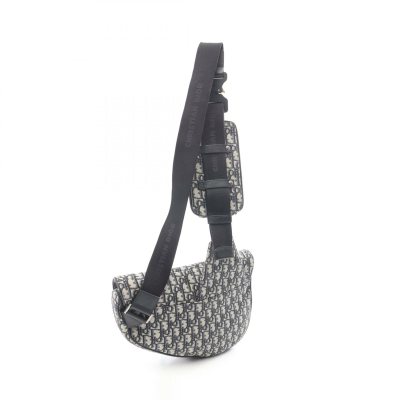 Christian Dior SADDLE Oblique Jacquard 腰部斜背包 帆布皮革 二手-1