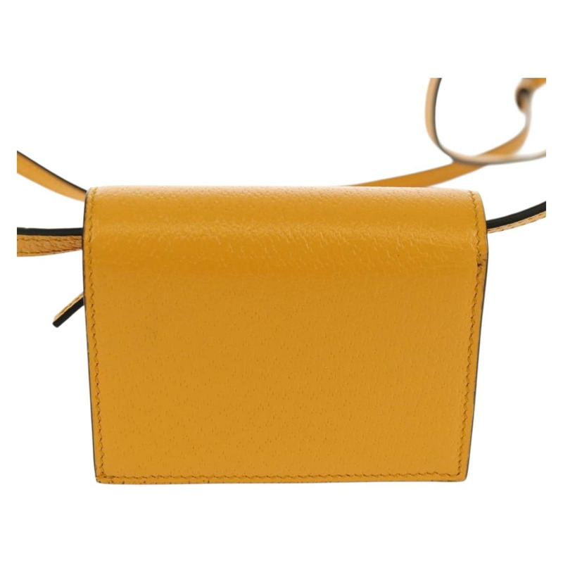【日本直送】GUCCI 肩挎皮夾包 皮革 黃金色 702248 正品 156147M-1