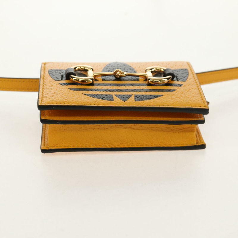 【日本直送】GUCCI 肩挎皮夾包 皮革 黃金色 702248 正品 156147M-4