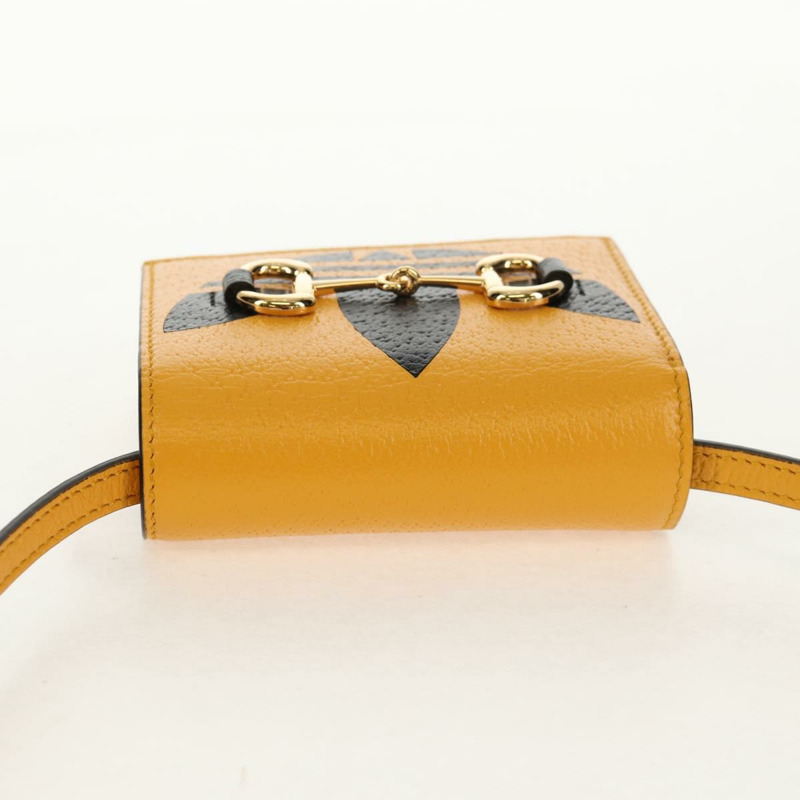 【日本直送】GUCCI 肩挎皮夾包 皮革 黃金色 702248 正品 156147M-5