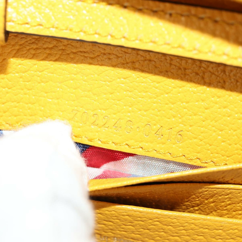 【日本直送】GUCCI 肩挎皮夾包 皮革 黃金色 702248 正品 156147M-10