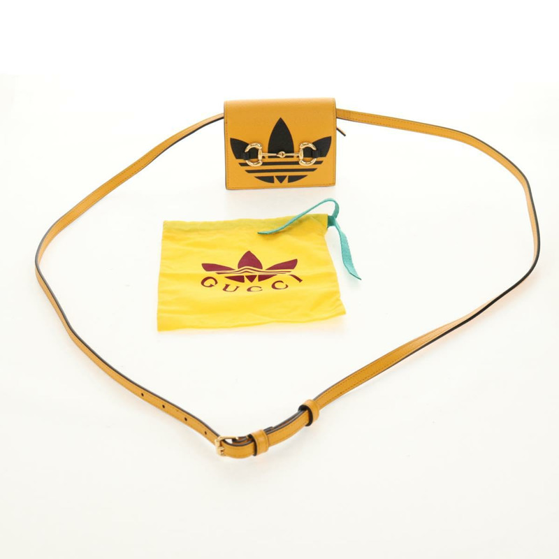 【日本直送】GUCCI 肩挎皮夾包 皮革 黃金色 702248 正品 156147M-11