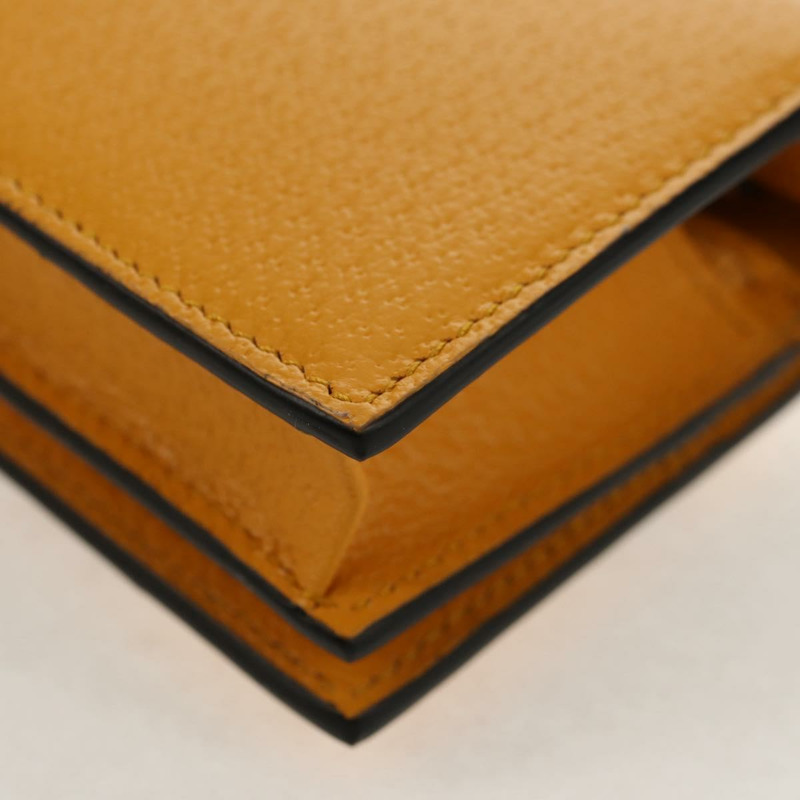 【日本直送】GUCCI 肩挎皮夾包 皮革 黃金色 702248 正品 156147M-17