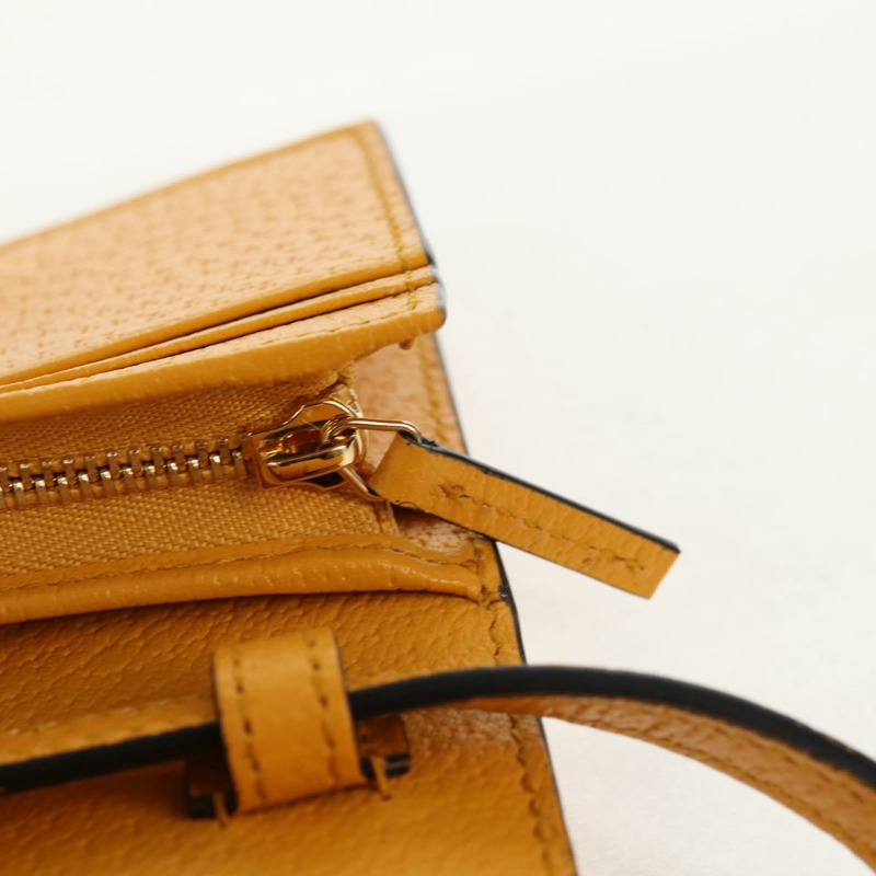 【日本直送】GUCCI 肩挎皮夾包 皮革 黃金色 702248 正品 156147M-22