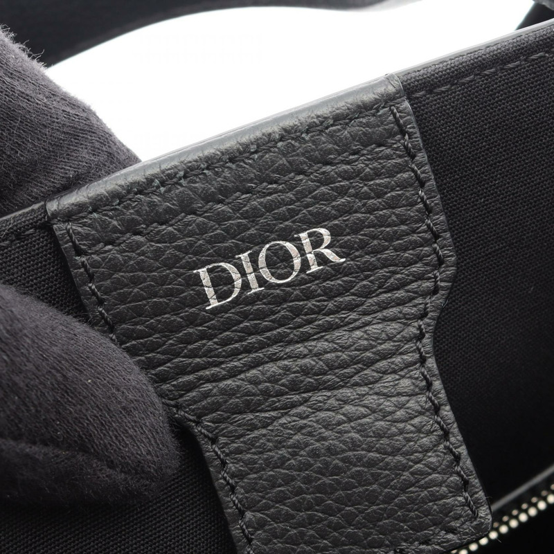 Christian Dior 馬鞍形肩斜背包,黑色真皮,二手男士款-3