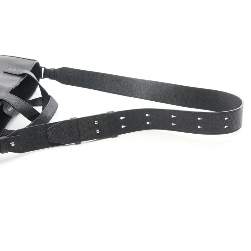 Christian Dior 馬鞍形肩斜背包,黑色真皮,二手男士款-7