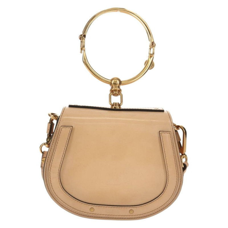 【日本直送】Chloe Nile 琺瑯兩用手提包 米色 金色 正品 158874V-12