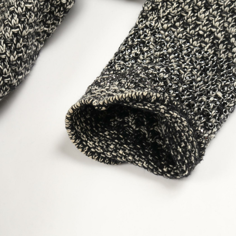 香奈兒長袖迷你洋裝 #38 P42137K03196 絲羊毛羊絨黑色二手 CC-8