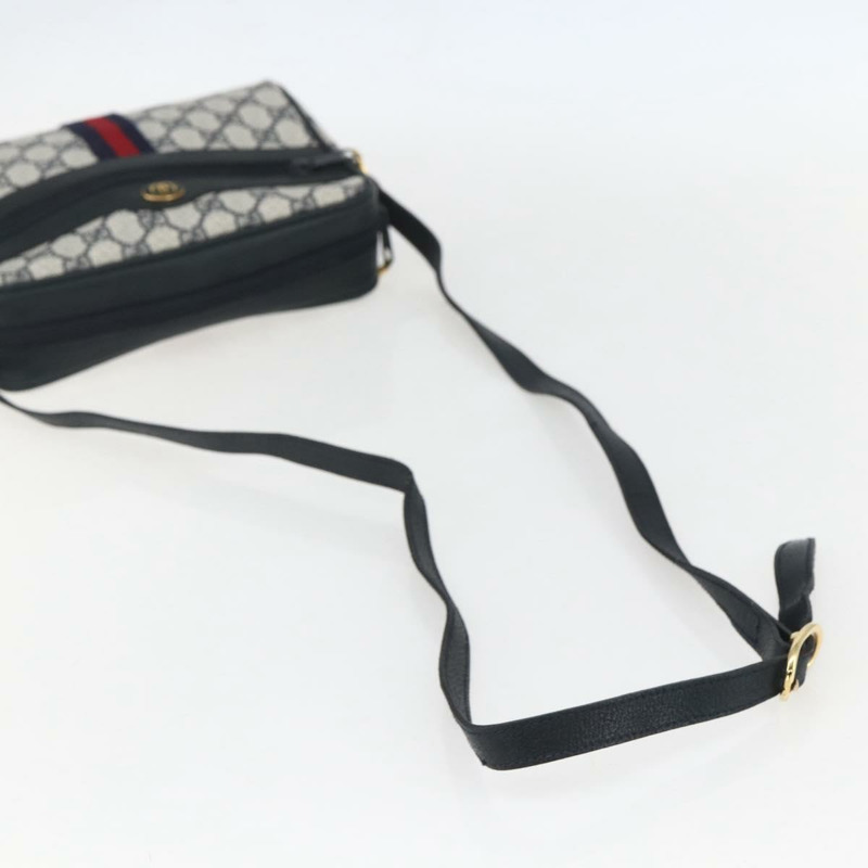 【日本直送】GUCCI GG Supreme Sherry Line 單肩包 PVC 海軍藍/金色/紅色 010 378 正品 160556-6