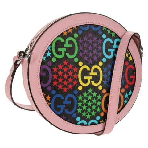 GUCCI GG迷幻風格單肩包 PVC多色銀 603938 正品 158059M