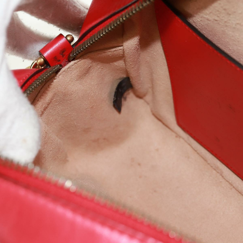 【日本直送】GUCCI GG Marmont 鏈條肩背包，皮革，紅色/金色，447632，正品，ka1038V-24