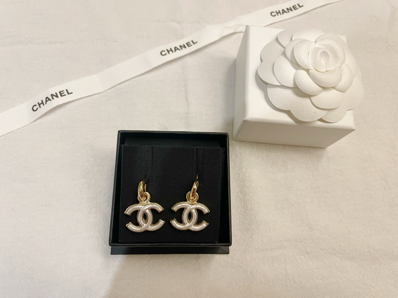 Chanel 23B雙C琺瑯耳環-4