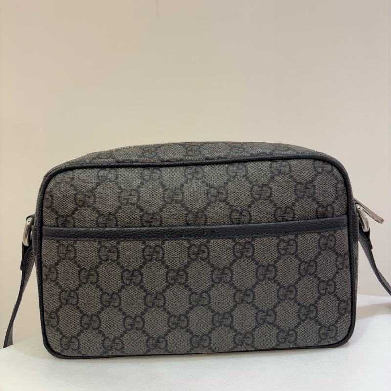 GUCCI黑灰PVC拉鏈側背包-2