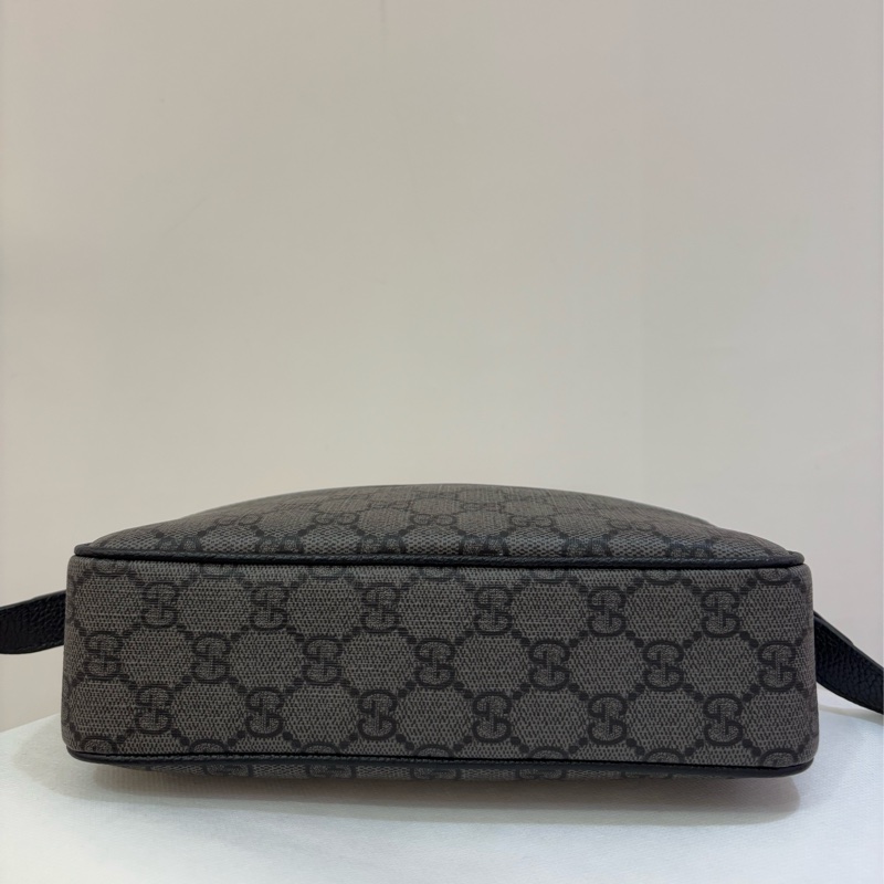 GUCCI黑灰PVC拉鏈側背包-5