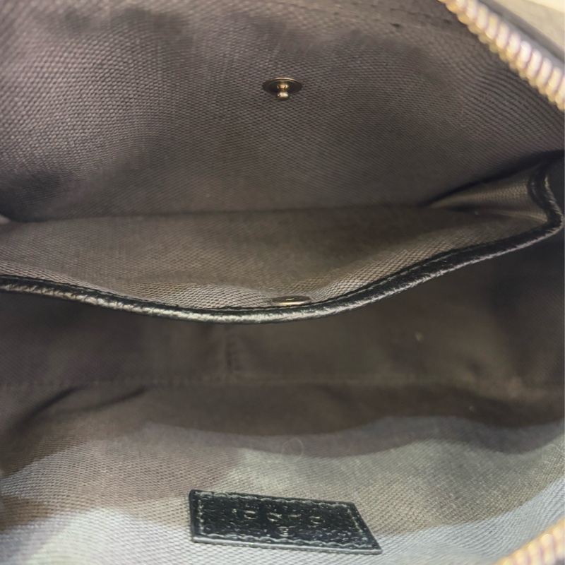 GUCCI黑灰PVC拉鏈側背包-9