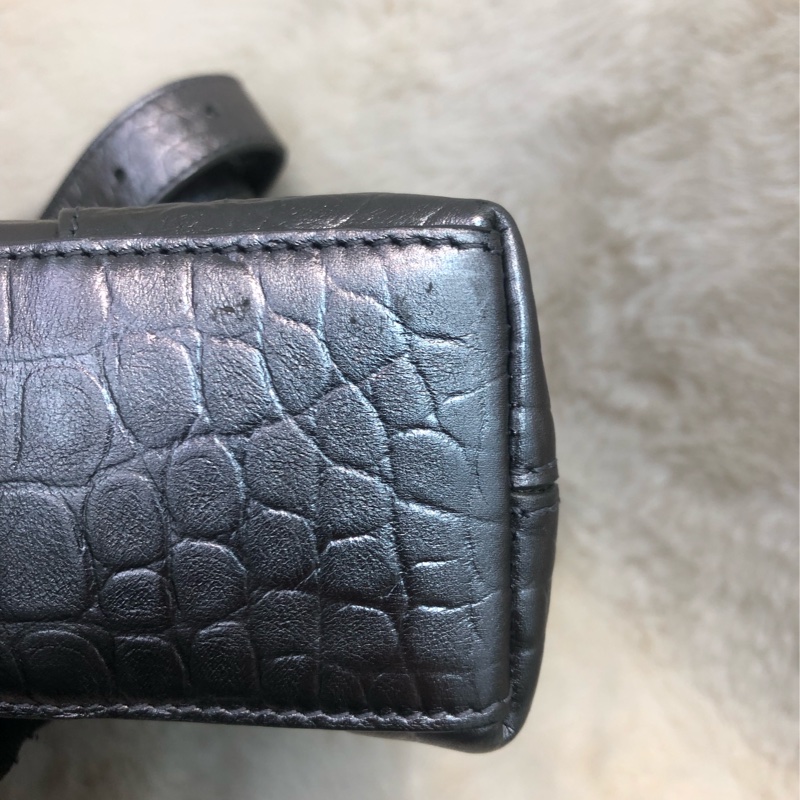Balenciaga 銀色Town 鱷魚壓紋皮手袋 XC001-14