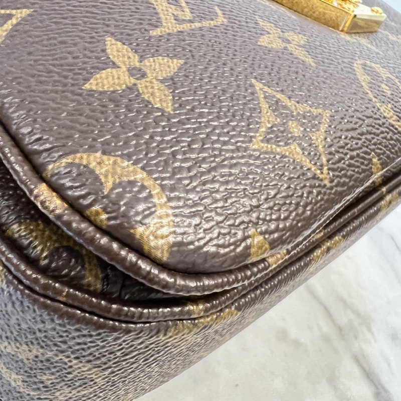 LV原花金釦Pochette Metis手提斜背郵差包-6
